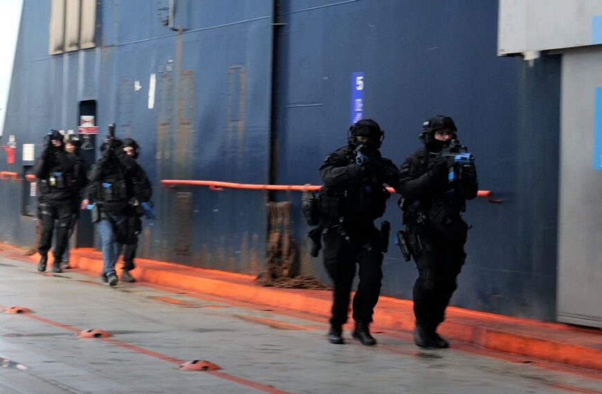 Counterterrorism police battle ferry gunmen in major training exercise