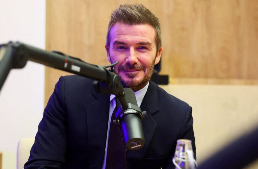 Sir David Beckham refuses to answer Sky News questions in Davos