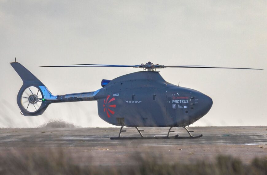Royal Navy’s first ever full-size self-flying helicopter takes flight