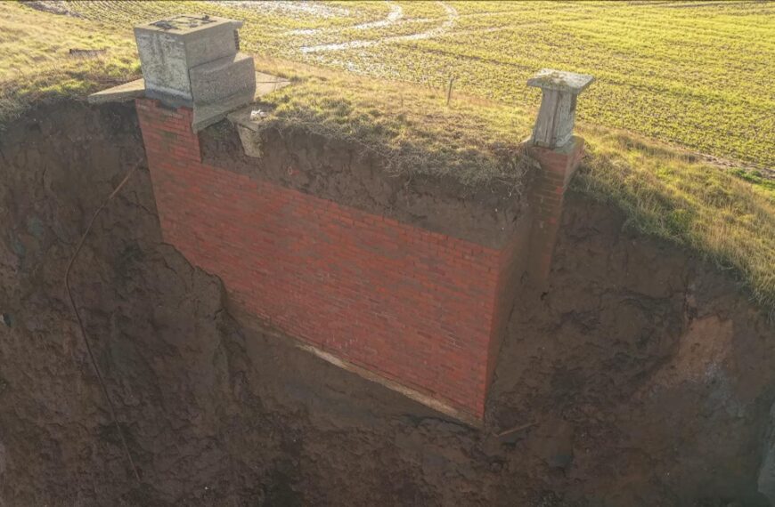 Yorkshire Cold War nuclear bunker hangs on a cliff edge and is close to falling into the sea
