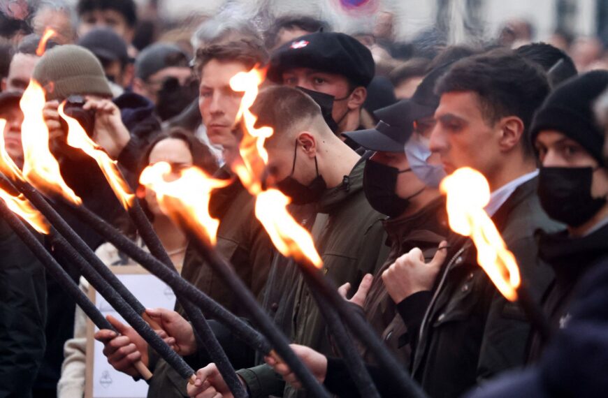 Thousands march in Lyon after killing of far-right activist Quentin Deranque