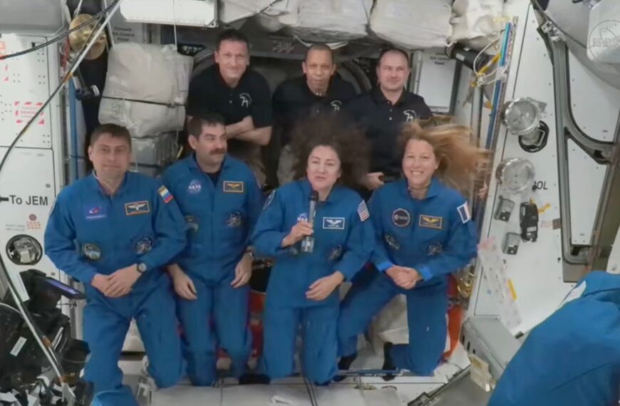 Four new astronauts arrive at the International Space Station to replace evacuated crew