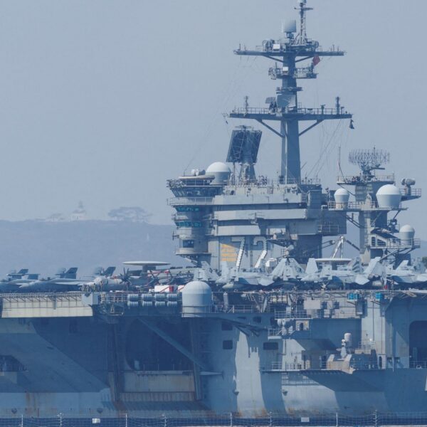 US aircraft carrier scrambles fighter jet to down ‘aggressive’ Iranian drone as tensions rise ahead of talks