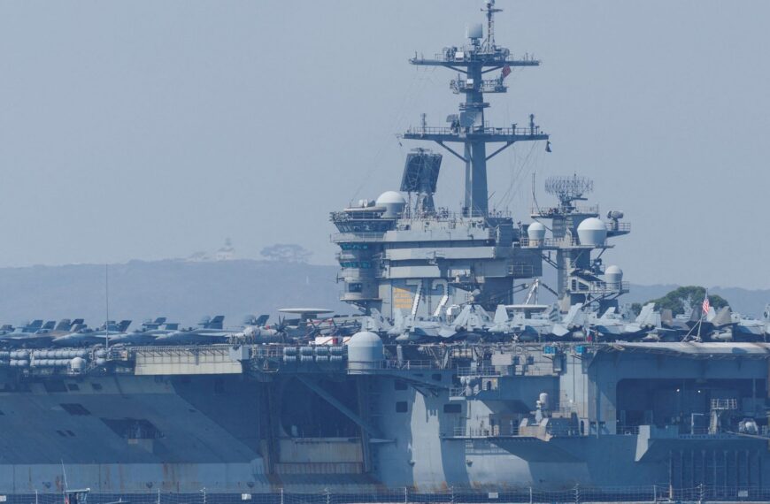 US aircraft carrier scrambles fighter jet to down ‘aggressive’ Iranian drone as tensions rise ahead of talks