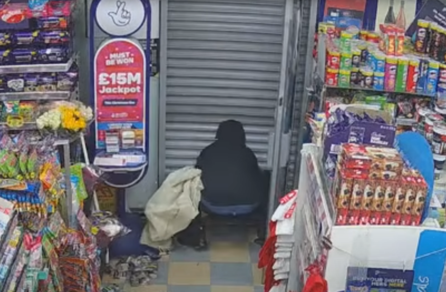 ‘Incredibly brave’ man traps armed robber inside shop he tried to raid