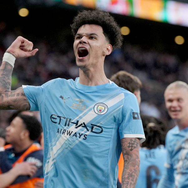 Manchester City stun Arsenal to win Carabao Cup final as O’Reilly scores two goals in four minutes