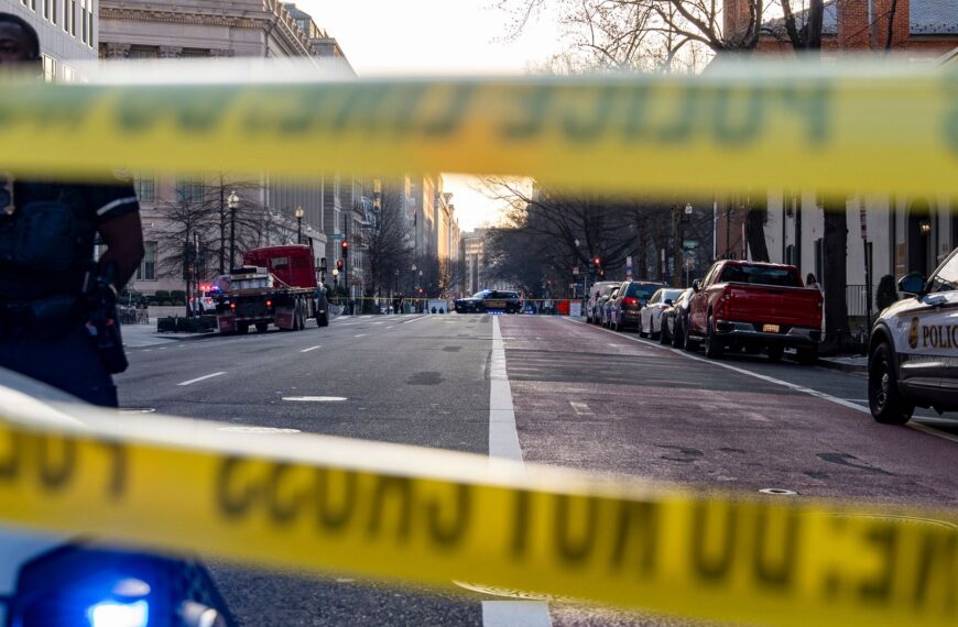 Van driven into barricade near White House, police say